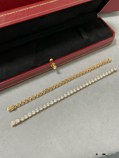 [Glow Muse joyas]PULSERA DE TENIS CON ENGARCE COMPLETO DE DIAMANTES