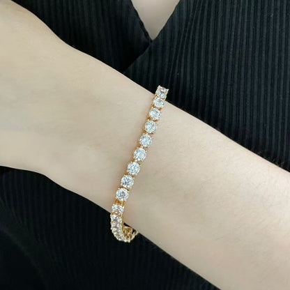 [Glow Muse joyas]PULSERA DE TENIS CON ENGARCE COMPLETO DE DIAMANTES