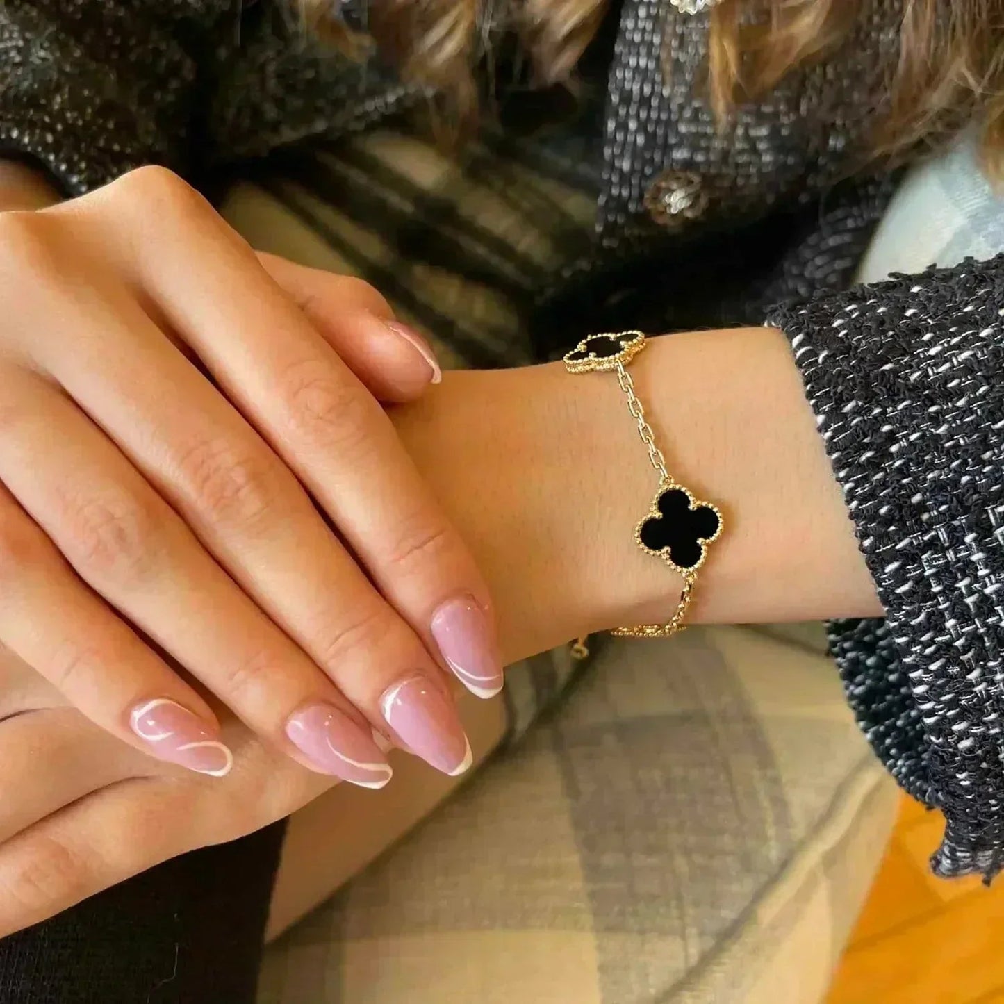 [⭐Glow Muse] مجموعة أساور العقيق من مجموعة 5 MOTIF CLOVER