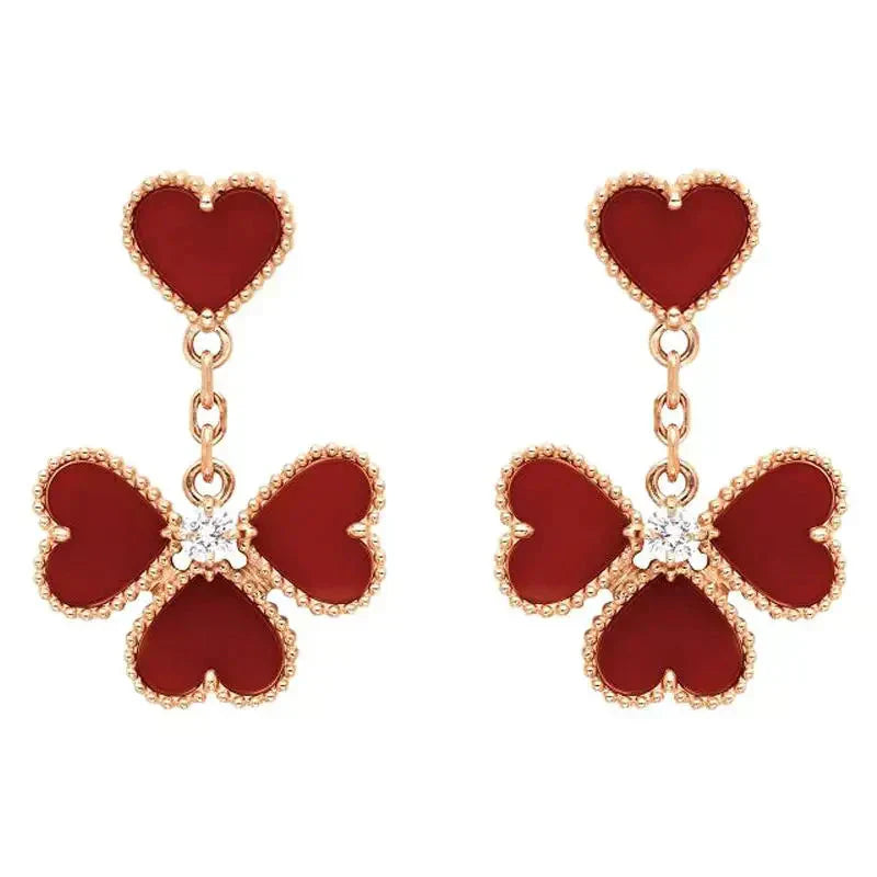[Glow Muse]SWEET CLOVER CARNELIAN EARRINGS