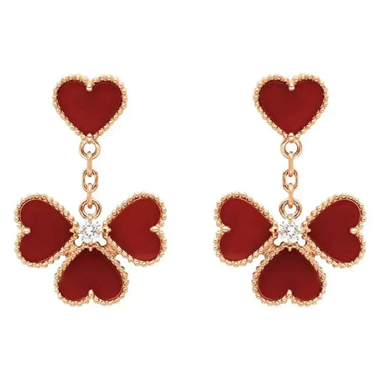 [Glow Muse]SWEET CLOVER CARNELIAN EARRINGS