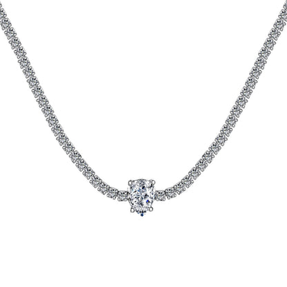 [Tonmkive Jewelry] Collar de tenis único con corte de pera de 1.0 quilate