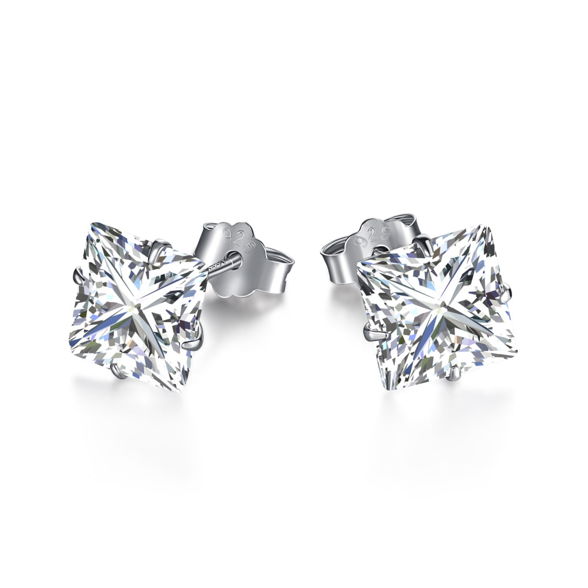 [Tonmkive Jewelry]Elegantes Pendientes con Centro de Piedra Cuadrada Brillante