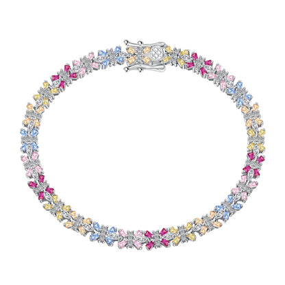 [Tonmkive Jewelry]Pulsera de Fiesta Radiante Colorida con Corte Esmeralda