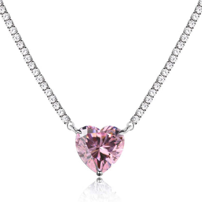 [Tonmkive Jewelry]Collar de tenis de corazón dulce, colorido y versátil de 8.0 quilates