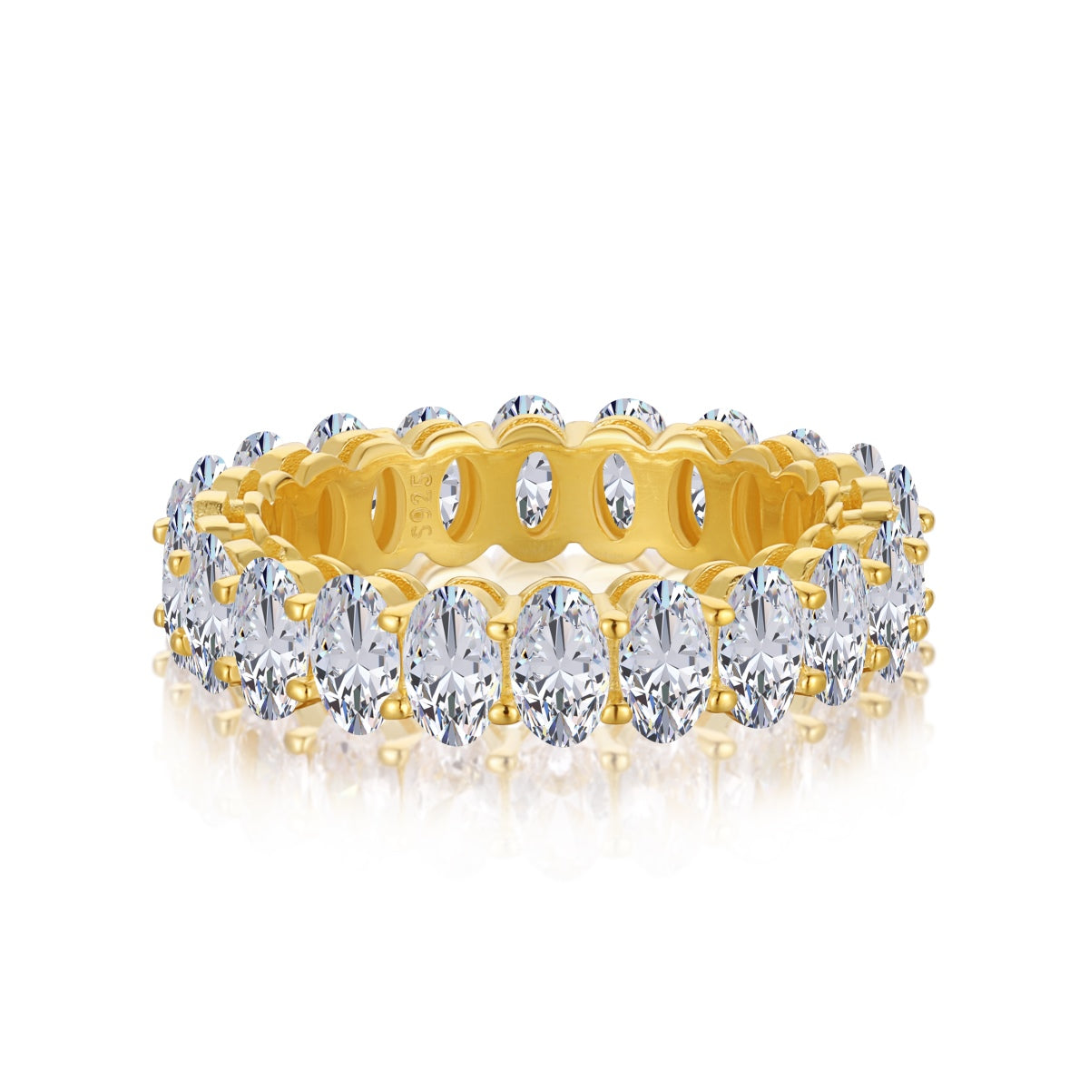 [Tonmkive Jewelry] Anillo de tenis de corte ovalado ornamentado