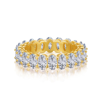 [Tonmkive Jewelry] Anillo de tenis de corte ovalado ornamentado