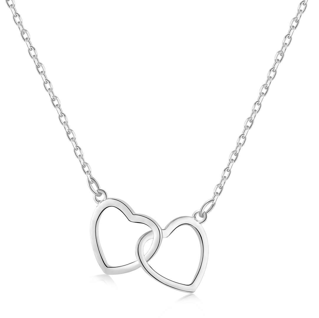 [Tonmkive Jewelry]Collar de Plata de Ley Amor Doble Anillo