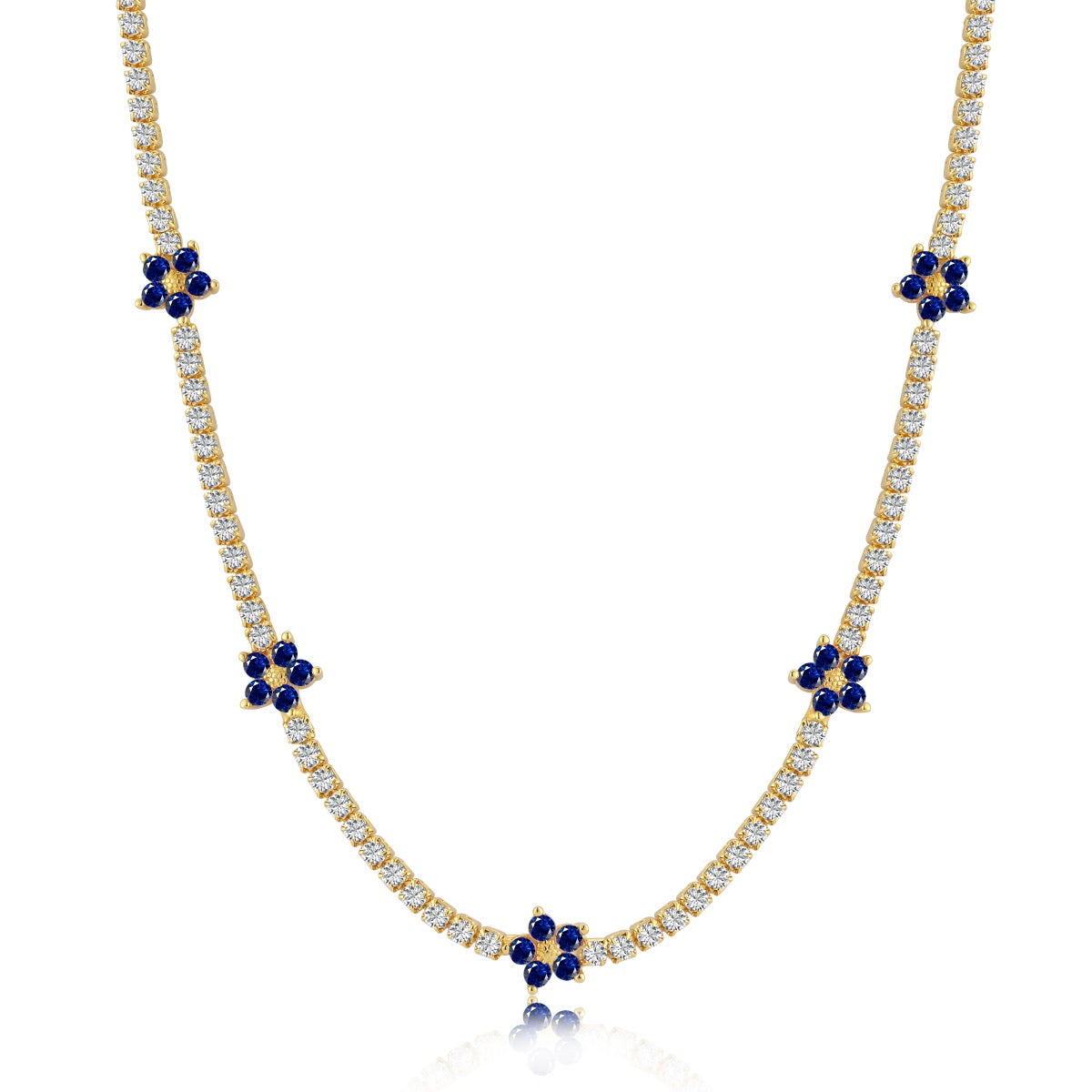 [Tonmkive Jewelry] Lujoso collar de tenis con flores coloridas