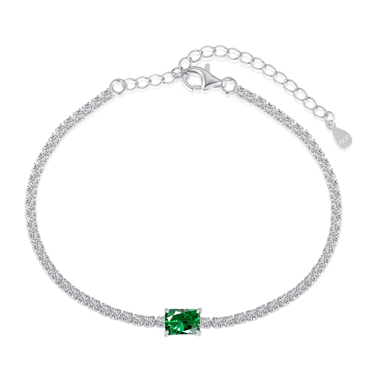 [Tonmkive Jewelry] Pulsera de Banquete con Corte Esmeralda Único de 1,0 Quilates