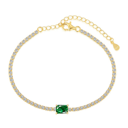 [Tonmkive Jewelry] Pulsera de Banquete con Corte Esmeralda Único de 1,0 Quilates