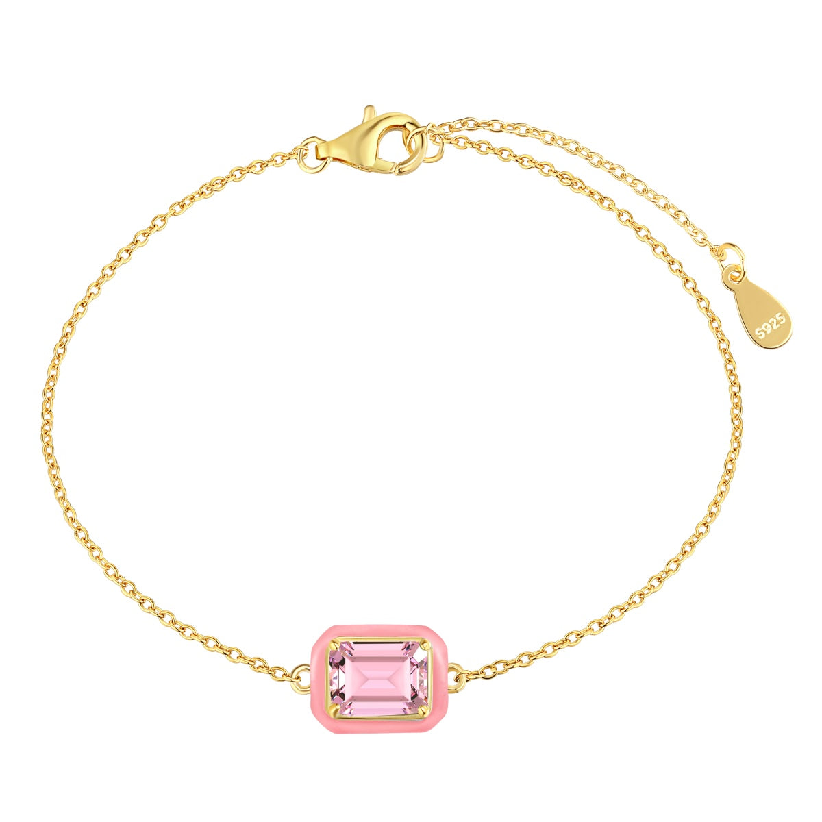 [Tonmkive Jewelry] Pulsera diaria brillante de corte esmeralda colorida de 2.0 quilates