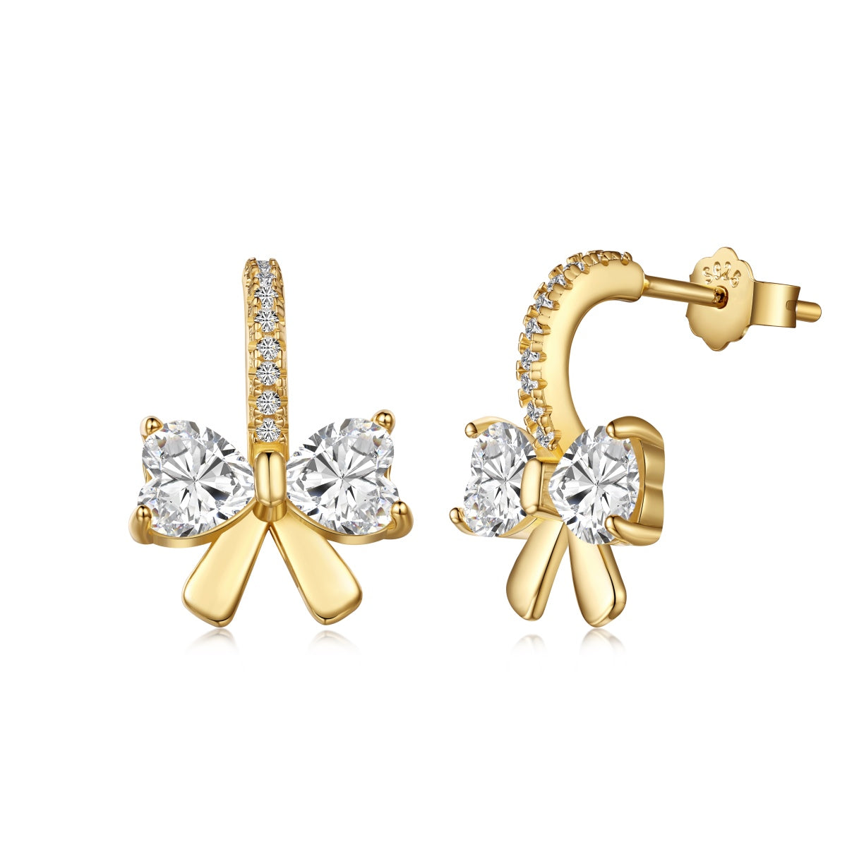 [Tonmkive Jewelry]Exquisitos Pendientes con Diseño de Lazo en Forma de Corazón