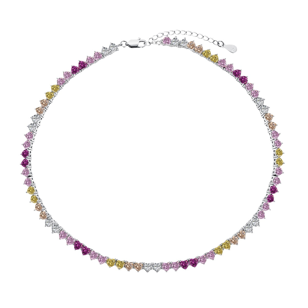 [Tonmkive Jewelry]قلادة تنس القلب الكامل الملونة اللامعة