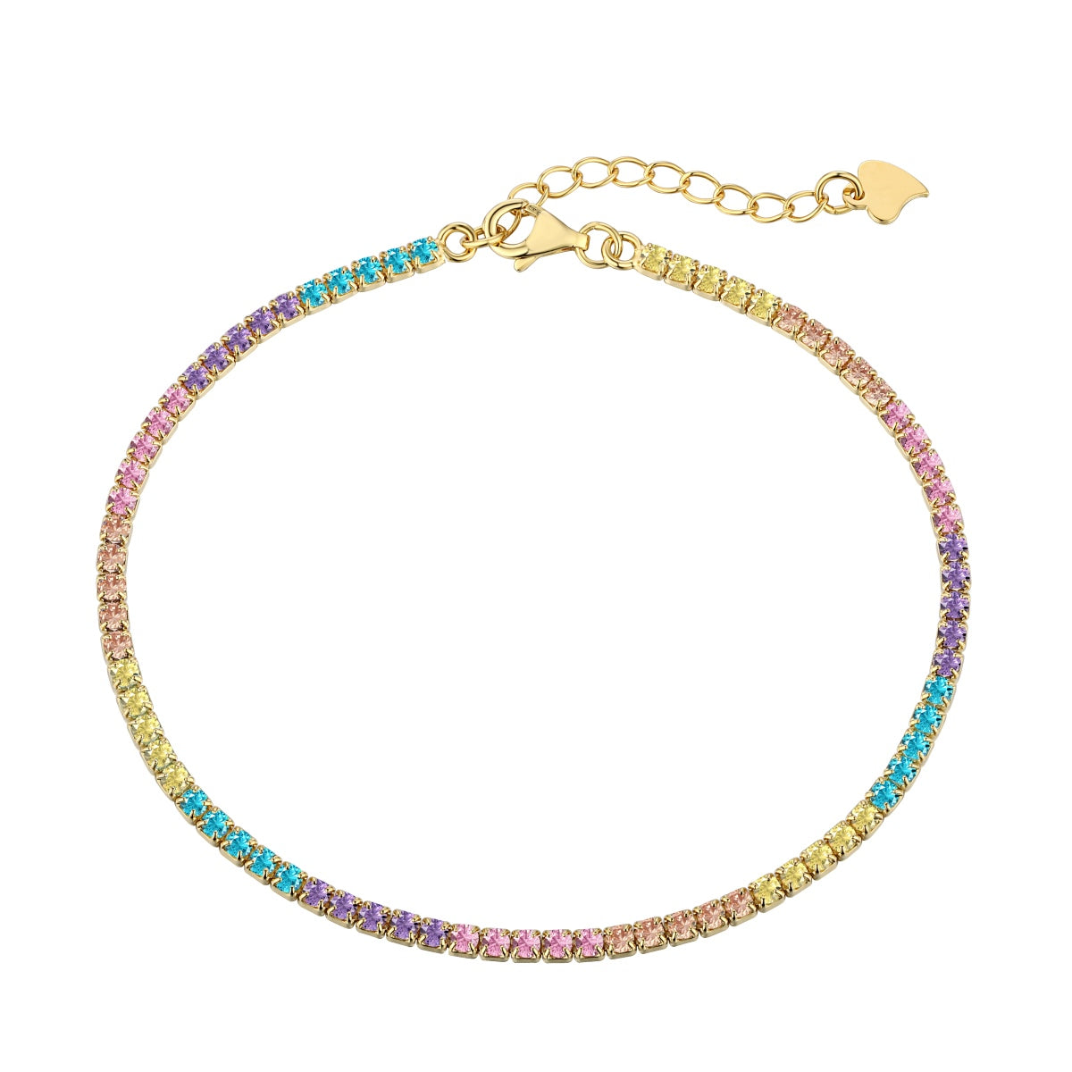 [Tonmkive Jewelry]Pulsera diaria deslumbrante de corte redondo y colorida