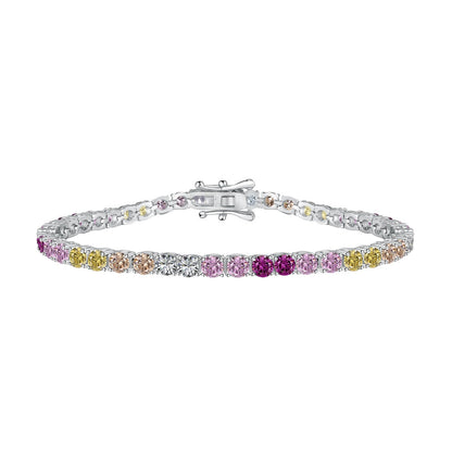 [Tonmkive Jewelry] سوار تنس دائري لامع وملون