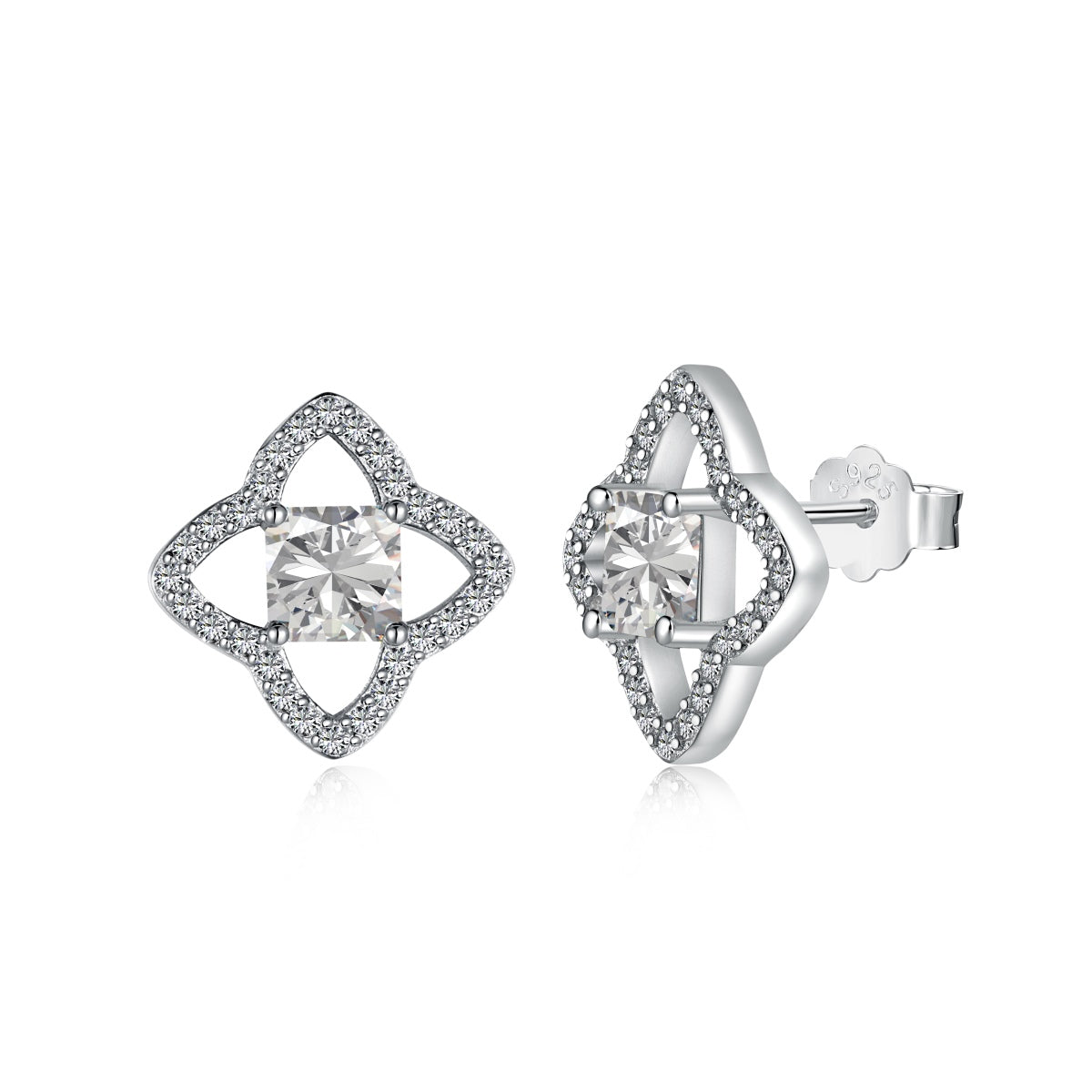 [Tonmkive Jewelry] Elegantes Pendientes Diarios con Forma de Estrella y Corte Princesa