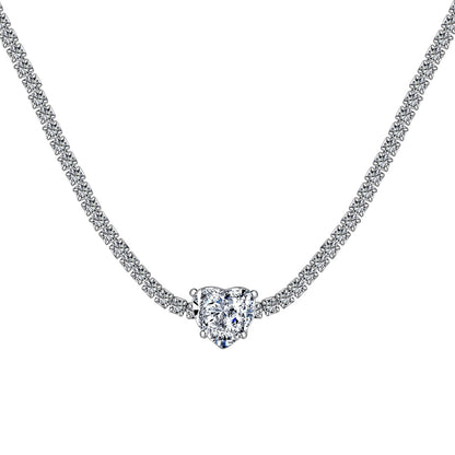 [Tonmkive Joyería] Collar de tenis brillante de corte corazón de 2.0 quilates
