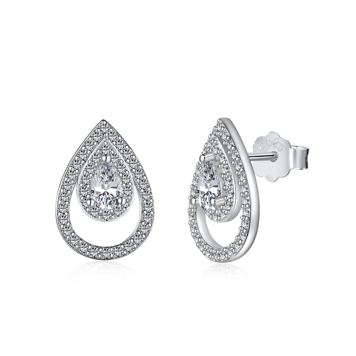 [Tonmkive Jewelry]أقراط يومية متدلية على شكل قطرة ماء متلألئة ورقيقة