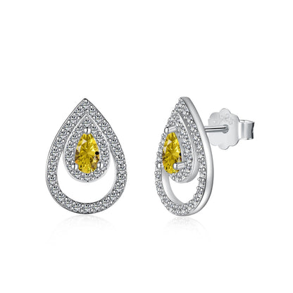 [Tonmkive Jewelry]أقراط يومية متدلية على شكل قطرة ماء متلألئة ورقيقة