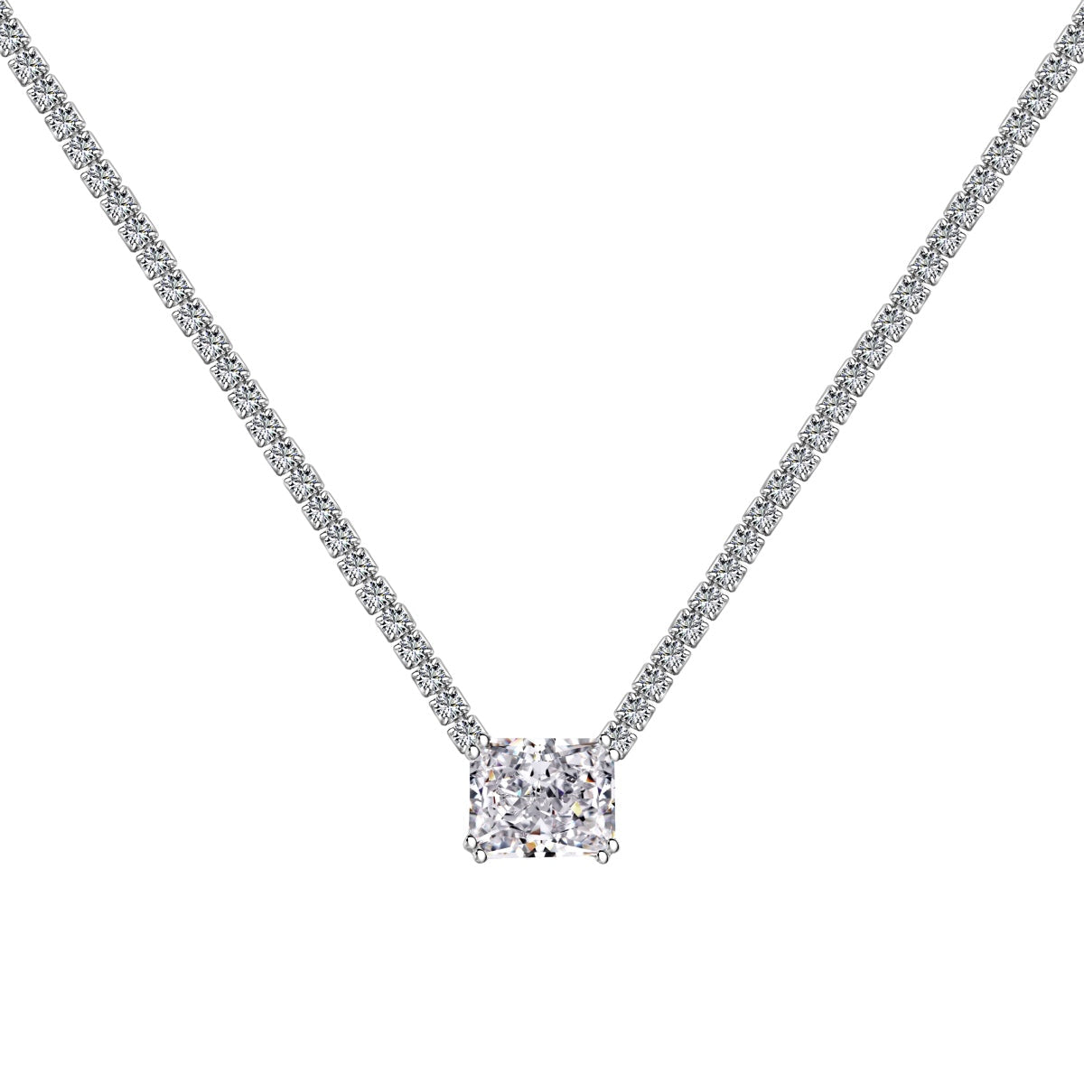 [Tonmkive Jewelry]Collar elegante de corte radiante de 4,0 quilates