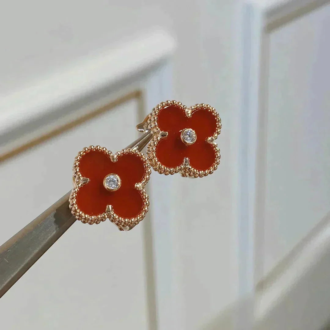 [Glow Muse]CLOVER MEDIUM 1 MOTIFS أقراط العقيق والماس