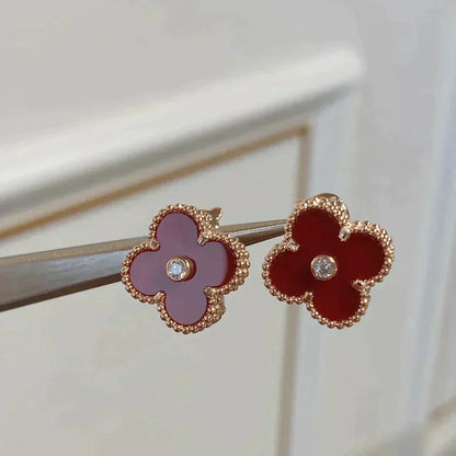 [Glow Muse]CLOVER MEDIUM 1 MOTIFS أقراط العقيق والماس