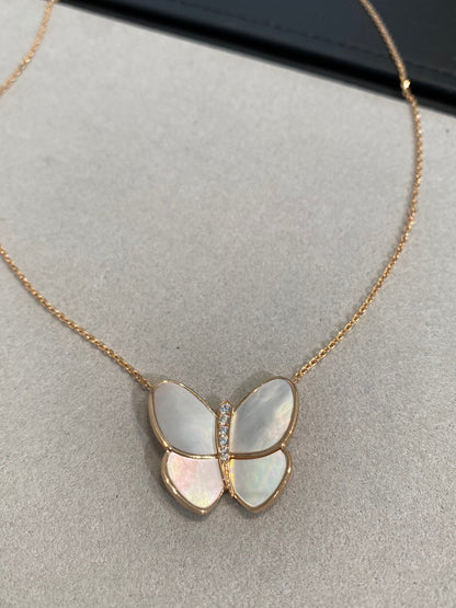 [Glow Muse]COLLAR DE DIAMANTES DE ORO MOP MARIPOSA
