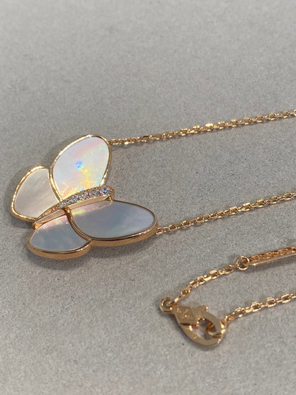 [Glow Muse]COLLAR DE DIAMANTES DE ORO MOP MARIPOSA