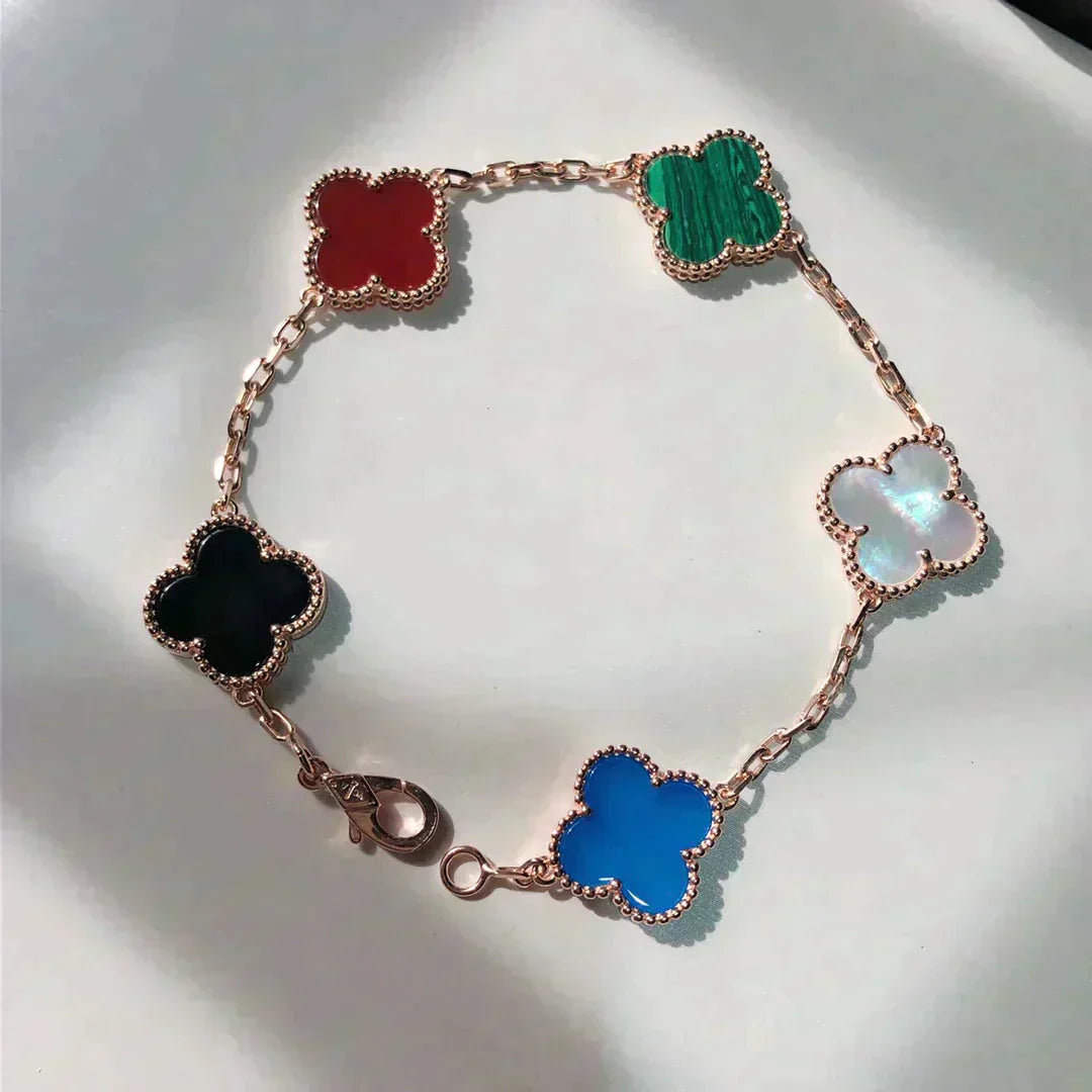 [Glow Muse]CLOVER 5 MOTIFS MULTICOLOR BRACELET