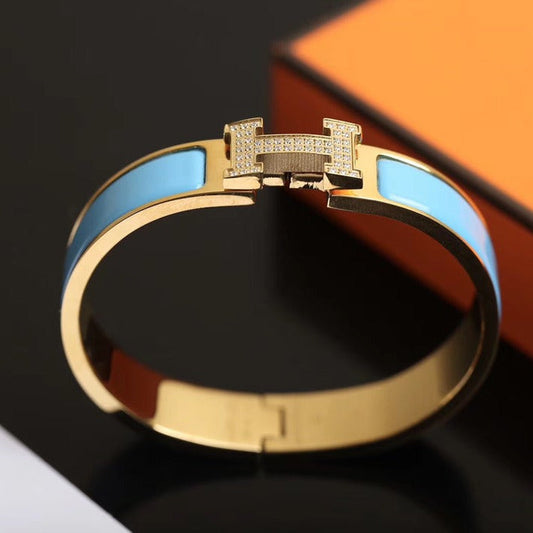[Glow Muse]PULSERA H NUBE AZUL ORO DIAMANTE