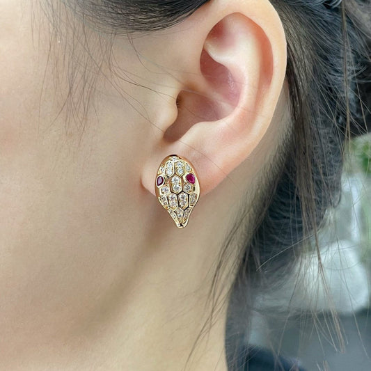 [Glow Muse]أقراط SERPENT DIAMOND STUD