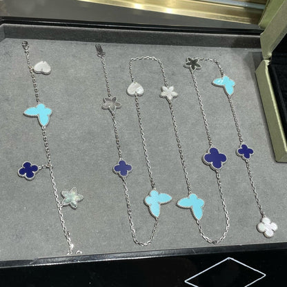 [Glow Muse]COLLAR PLATA 11 MOTIVOS TRÉBOL DE LA SUERTE