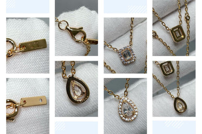 [Glow Muse]COLLAR DE DOBLE FILA DE DIAMANTES MY TWIN