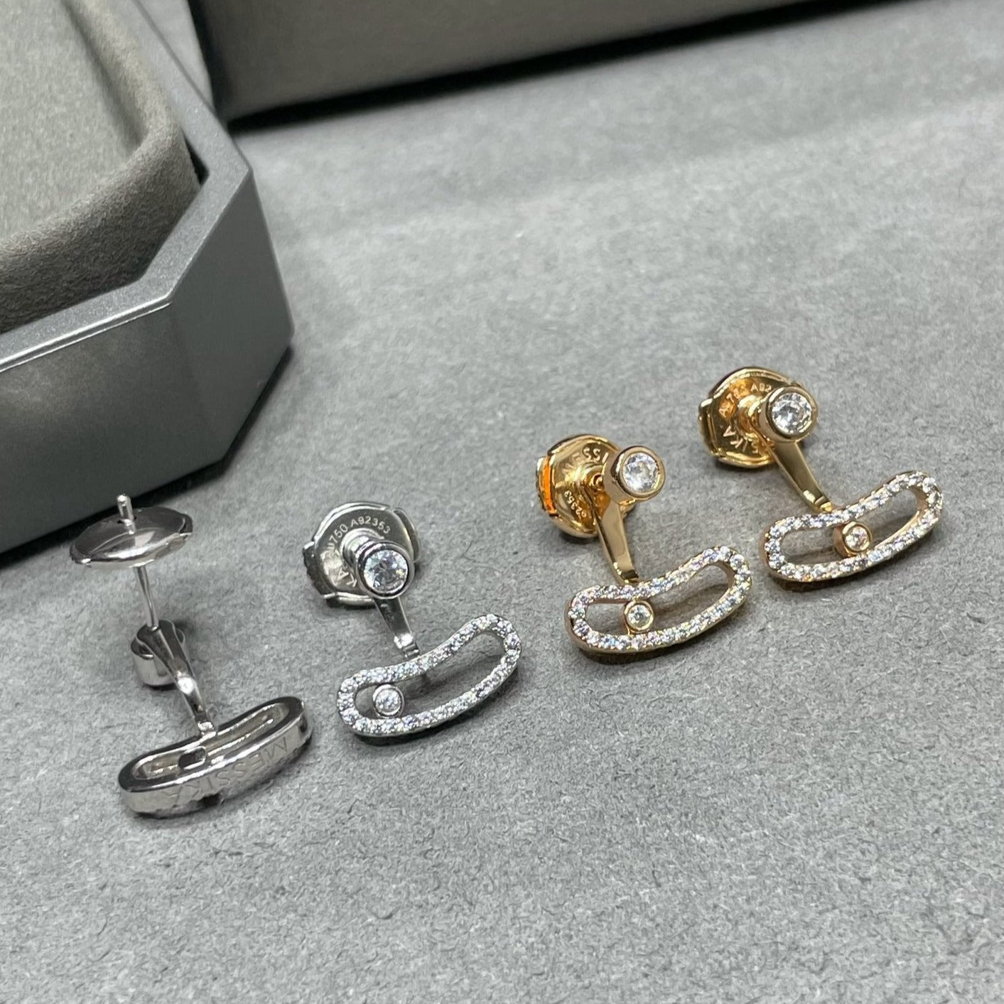 [Glow Muse]PENDIENTES DE DIAMANTES EN ORO ROSA MOVE UNO