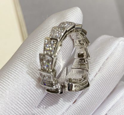 [Glow Muse] ANILLO GRANDE DE PLATA SERPENTI CON PAVÉ DE DIAMANTES
