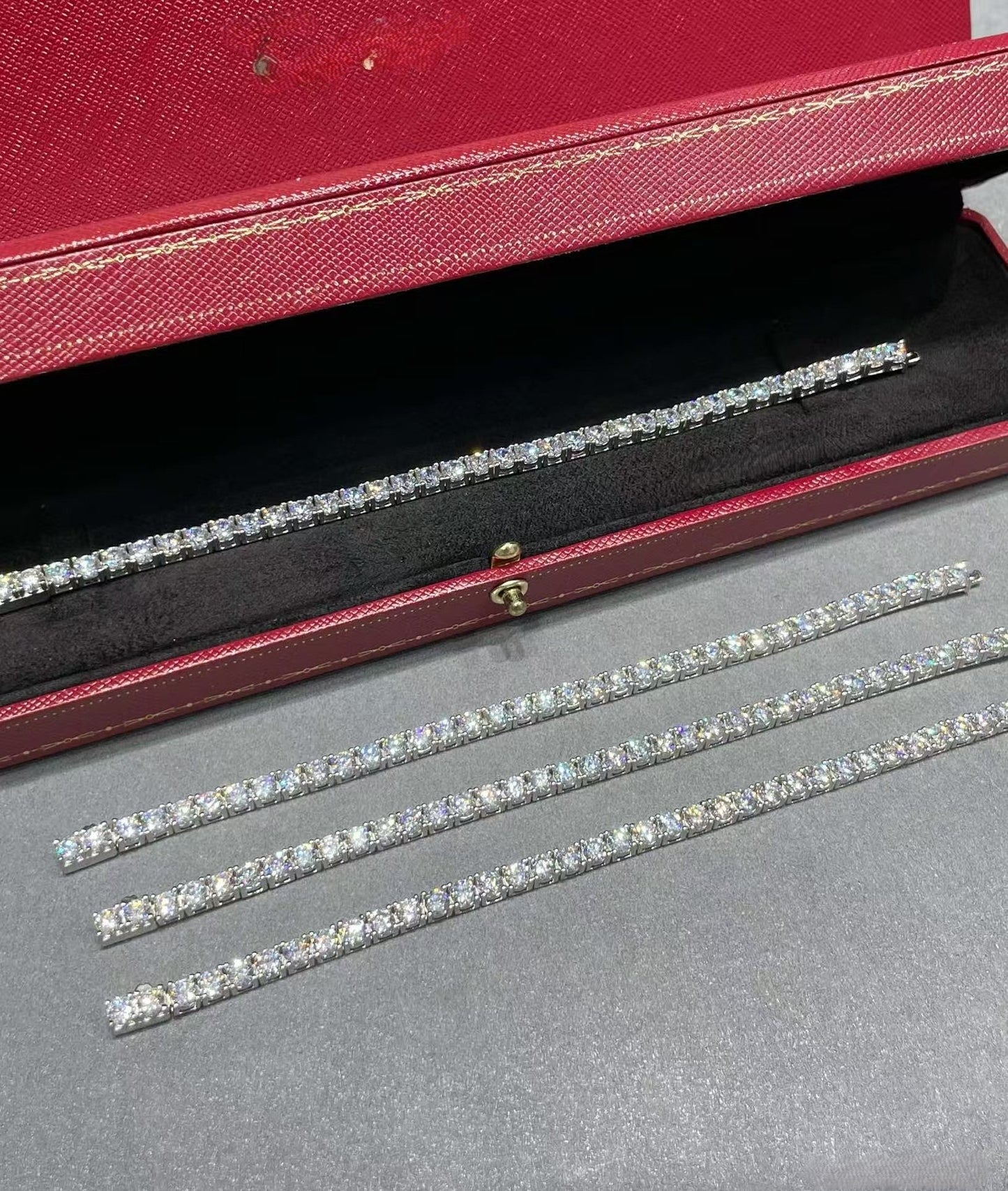 [Glow Muse joyas]PULSERA DE TENIS CON ENGARCE COMPLETO DE DIAMANTES