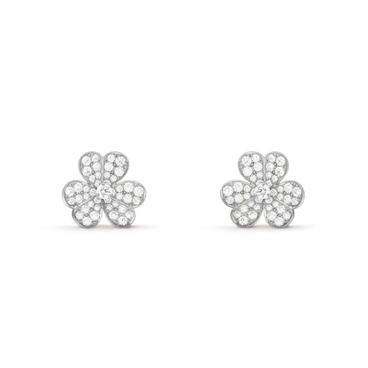[Glow Muse]CLOVER COMOS DIAMOND EARRINGS SILVER