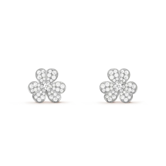 [Glow Muse]CLOVER COMOS DIAMOND EARRINGS SILVER