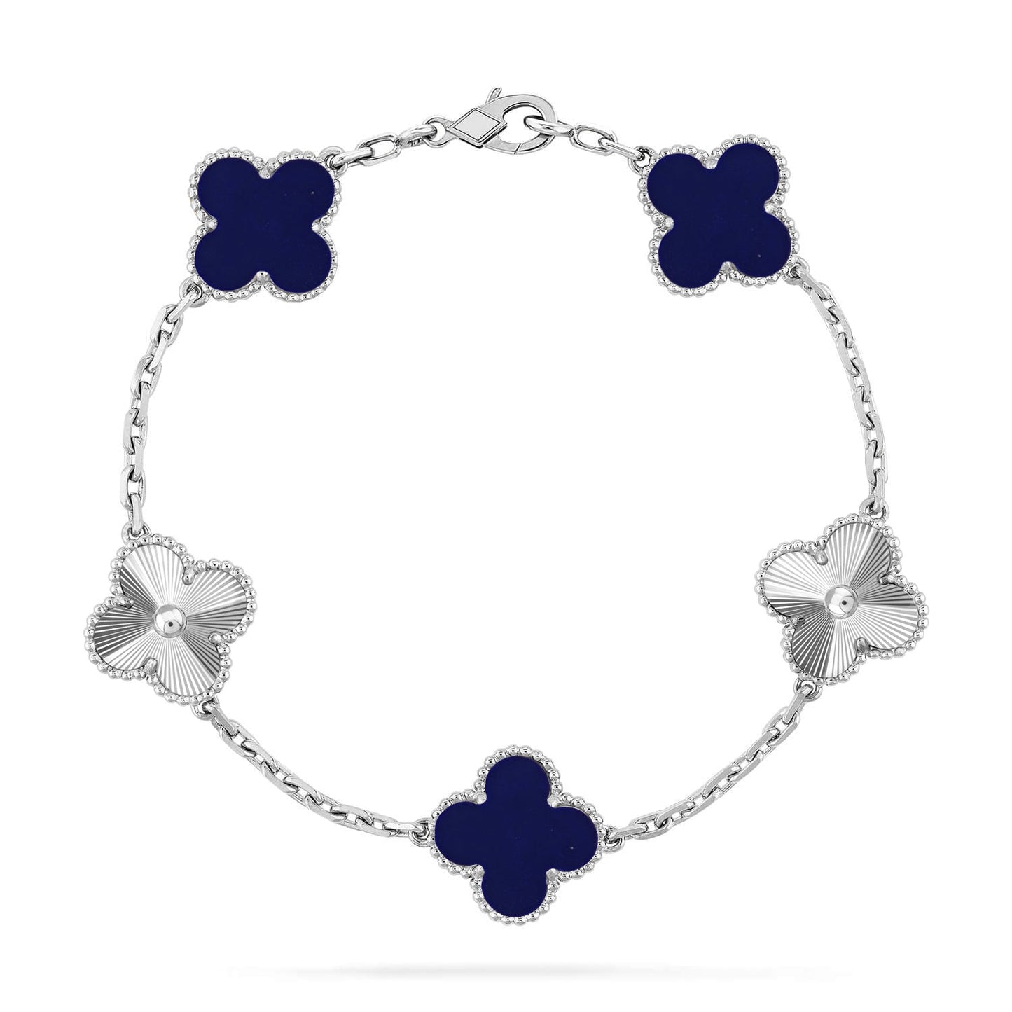 [⭐Glow Muse] مجموعة سوار CLOVER 5 MOTIF LAPIS LAZULI