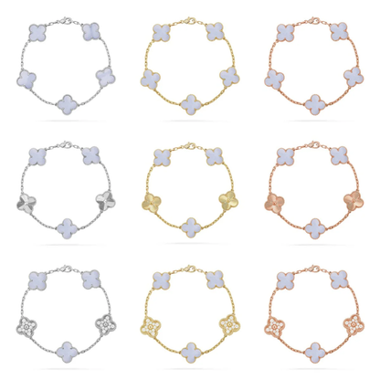 [⭐Glow Muse] مجموعة أساور العقيق الأرجواني بتصميم CLOVER 5 MOTIF