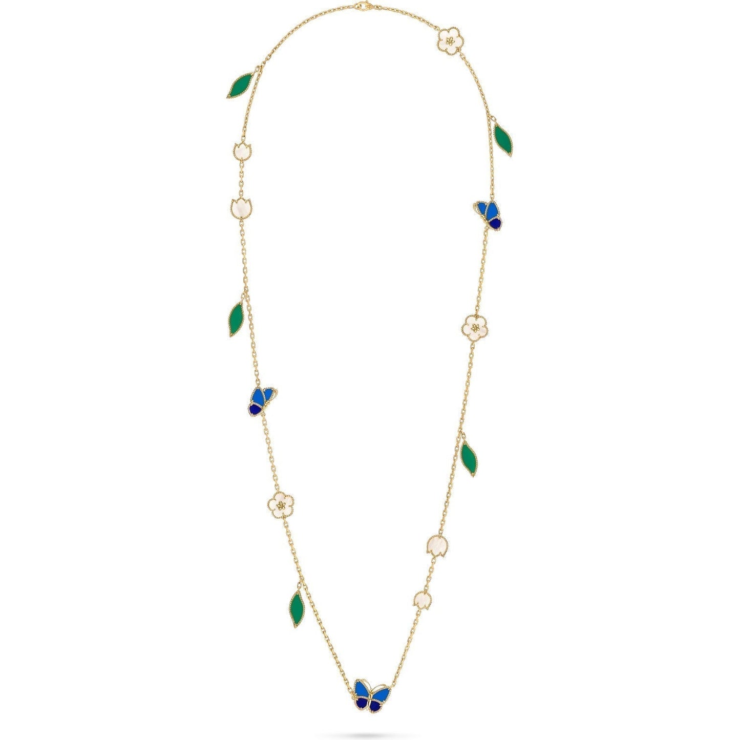 [Glow Muse]LUCKY SPRING BUTTERFLY 15 FLOWER NECKLACE