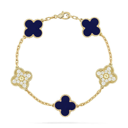 [⭐Glow Muse] مجموعة سوار CLOVER 5 MOTIF LAPIS LAZULI