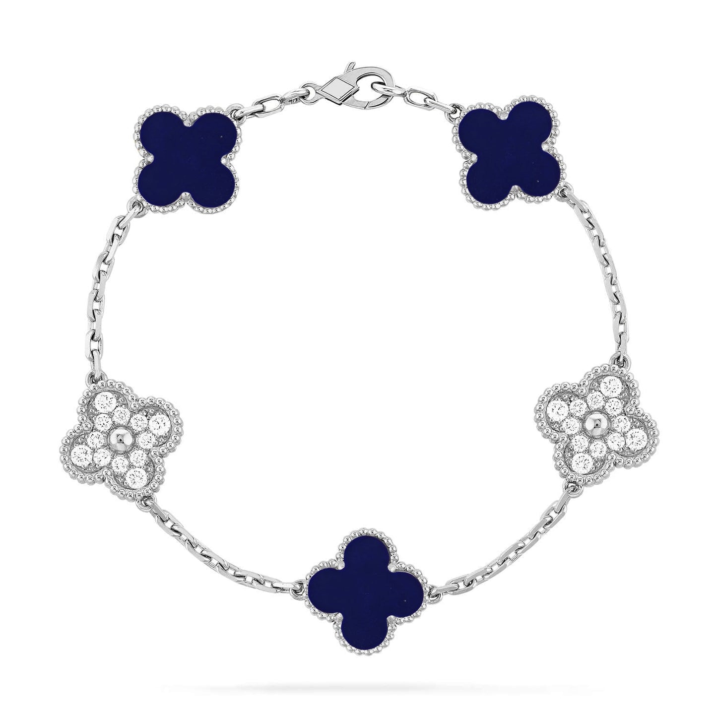 [⭐Glow Muse] مجموعة سوار CLOVER 5 MOTIF LAPIS LAZULI