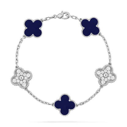[⭐Glow Muse] مجموعة سوار CLOVER 5 MOTIF LAPIS LAZULI