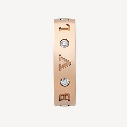 [Glow Muse]ANILLO BANDA DE ORO ROSA ESENCIAL CERO 1 CON DIAMANTES