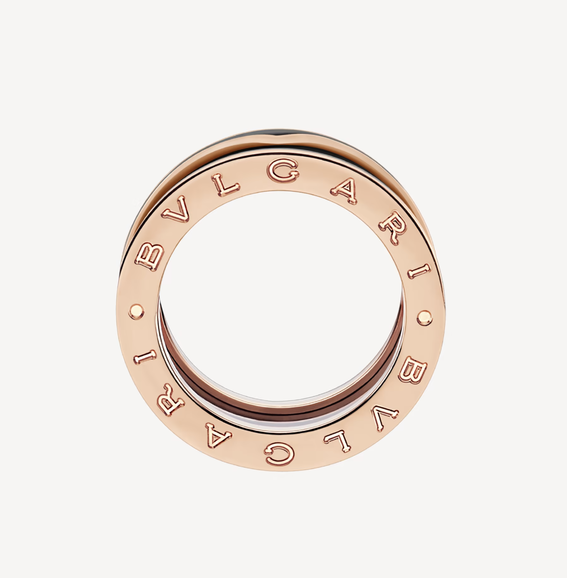 [Glow Muse]ZERO 1 DOS BANDAS CON ANILLO DE ORO ROSA CERÁMICO NEGRO MATE