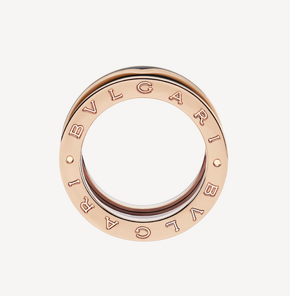 [Glow Muse]ZERO 1 DOS BANDAS CON ANILLO DE ORO ROSA CERÁMICO NEGRO MATE