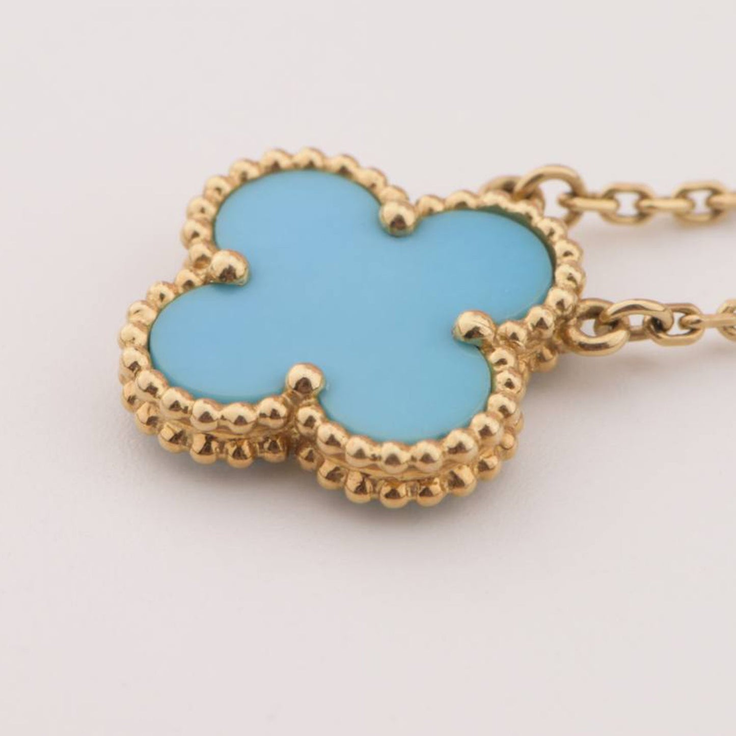 [Glow Muse]COLLAR DE TURQUESA VINTAGE DE 15 MM CLOVER