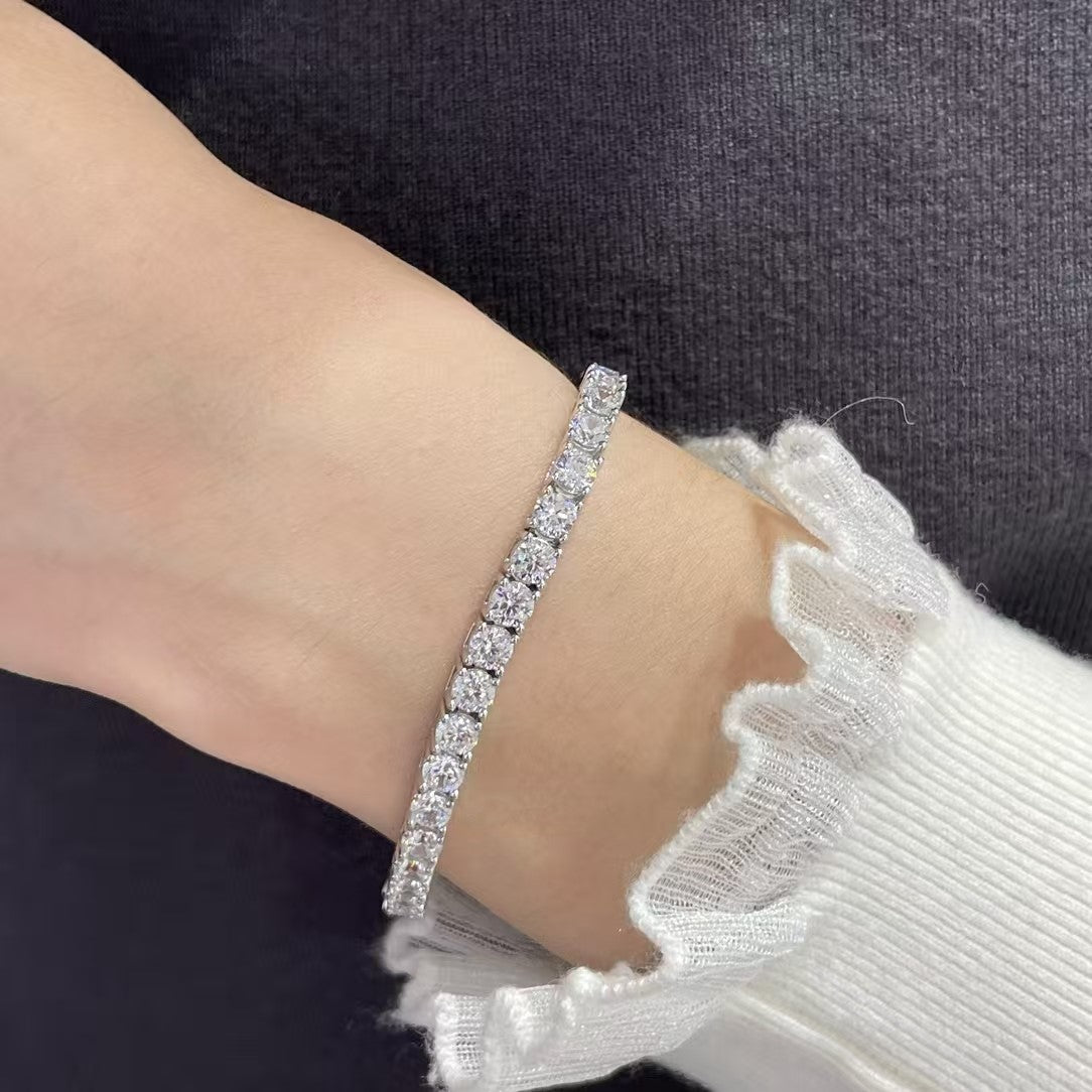 [Glow Muse joyas]PULSERA DE TENIS CON ENGARCE COMPLETO DE DIAMANTES